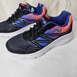 Fila Memory Panorama Athletic Sneakers Black Blue Coral Size 8 NWT